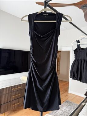 Abercrombie & Fitch Black Draped Mini Dress